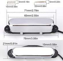 Swhmc Telecaster Neck Pickup, Single Coil High Output Guitar Pickup With  Cover For Fender Squier Tele Electric Guitar Parts () - ColorA - View 3