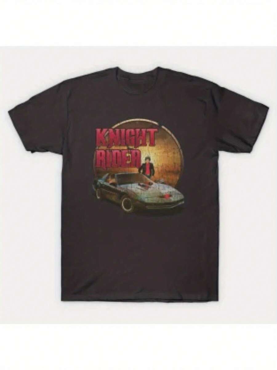 Camiseta de Verano Estilo Retro Americano con Estampado Divertido<Guardias del Rayo> 1982, Camiseta Estampada para Hombre - Negro - Ver 1