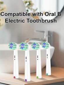 4/12/20 Pcs Compatible With OralB Electric Toothbrush Replacement Cross Clean Brush Heads, Toothbrush Head Refills Compatible With Oralb Pro Series Electric Toothbrushes - View 2