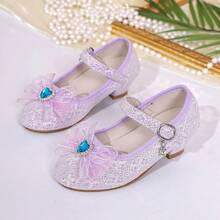 1 Pair Girls' Light Purple Simple Elegant Low Heel Shoes, Dance Shoes, Princess Shoes, Party Shoes, Perfect For Kids' Birthday, Holiday, Christmas Gifts, Suitable For Parties, Events, Graduation Ceremonies, Various Performances, All Seasons Wear - Mauve Purple - View 16