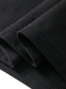 Women's round neck short sleeved T-shirt with kitten and red bow print, black casual top T-shirt, street style, suitable for home, office, outdoor activities, soft material that fits the skin, good breathability, 100% cotton - Negro - Ver 4