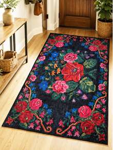 Alfombra Chilai Home con estampado floral, alfombra de pasillo, alfombra lavable para decoración del hogar, alfombra para sala de estar, alfombra de pasillo antideslizante para cocina, hecha en Turquía 80x200 cm, 80x300 cm, 100x200 cm, 120x180 cm - Multicolor - Ver 3