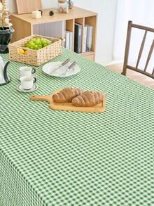 1pc Fresh Green Plaid Ruffle Edge Tablecloth, American Country Style Minimalist Decorative Table Cloth, Rectangular For Dining Table, Coffee Table, TV Cabinet, Entryway, Multi-Functional Cover, Suitable For Holiday Gatherings, Birthday Parties, Wedding Banquets, Table Decoration, Room Decor, Office Desk, Coffee Table Mat, Outdoor Picnic Mat, Home Decor, All Seasons - Green - View 6