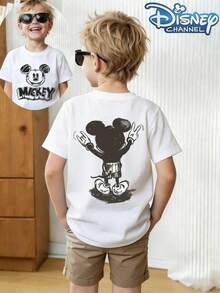 Disney Boys' Cool & Simple Style Reversible-Print T-Shirt Featuring Mickey Mouse-Showcasing Sketch-Art Graphics, This Soft, Casual, Crew-Neck, Short-Sleeve Top Offers A Comfortable, Relaxed Fit-Perfect For Everyday Wear And Theme Park Adventures. - White - View 1