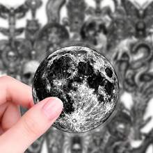 50pcs Mysterious Moon Phase Skull Stickers, Punk Dark Style, Niche Dark Aesthetics, Fashionable And Cool, Suitable For Motorcycle, Skateboard, Phone Case, Waterproof Stickers, Can Be Used For Personalized DIY Decoration On Notebooks And Diaries. - 50 Mysterious Moon Phase Skull Stickers - View 2