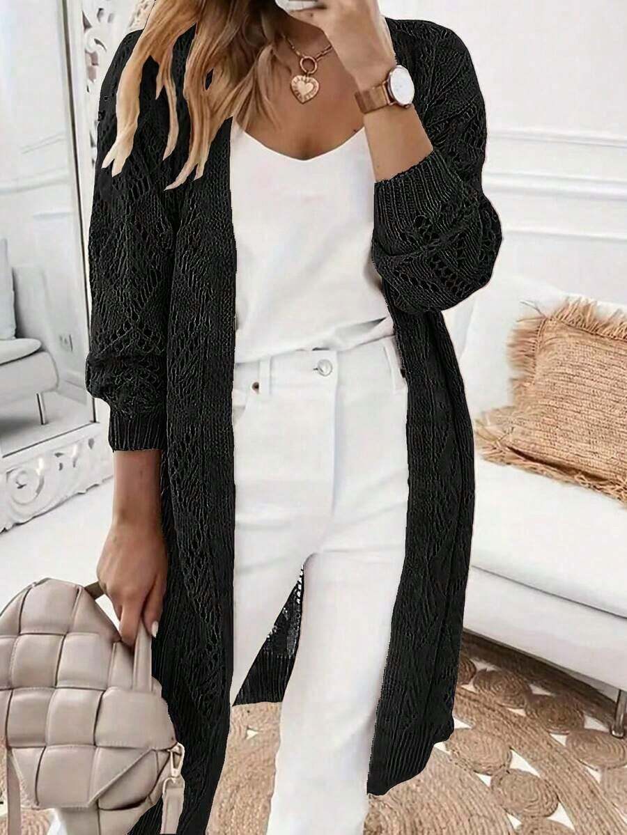 Plus Size Cardigans - Black - View 1