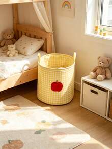 OBOVAY 1pc Large Capacity Storage Bag, Cute Red Apple Storage Basket, Foldable Laundry Basket, Suitable For Bedroom Accessories, Nursery Decor, Bedroom Decor, Room Decor, Newborn Essentials, Bedroom Necessities Storage Container - Multicolor - View 5