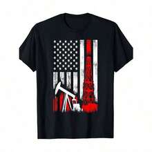 Camiseta Genial de Arte de Campos Petroleros para Hombres y Mujeres Amantes de la Perforación - 100% Algodón - 220g - Negro - Ver 1