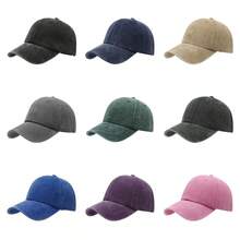 1pc Fashion Solid Color Minimalist Soft Crown Washed Retro Spring/Summer Portable Baseball Cap - A - View 1