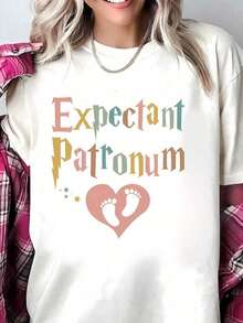 Summer T-Shirt For Pregnant Women 100% Cotton, Maternity T-Shirt, Mother's Day T-Shirt, Printed T-Shirts 100% Cotton For Women, Spring/Summer Graphic T-Shirts For Women, Breathable And Comfortable. - 孕婦襯衫002 - 查看 8