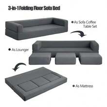 Modern Upholstered 4-Piece Modular Sofa Set For Living Room - Grey - View 5