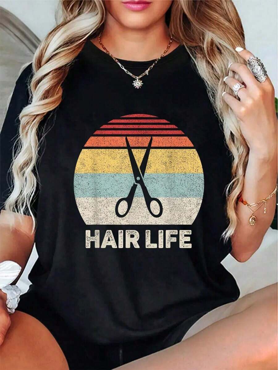 Camiseta vintage 100% algodón, regalo para estilistas y peluqueros, transpirable y cómoda. - Negro - Ver 1