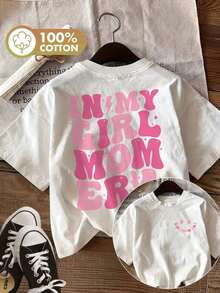 playeras de mujer algodon color crema con diseño de frase rosa para mamás, blusa casual de manga corta, prenda ideal para temporada 2026 y uso diario - Blanco - Ver 2