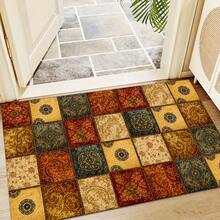 1 pieza Alfombra con estampado floral vintage, Serie de felpudos largos, Adecuado para sala de estar, lavandería, baño, cocina, dormitorio - Multicolor - Ver 2