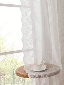 Rèm voan hoa văn có túi (1/2 chiếc), rèm ren xếp ly hai mặt, rèm jacquard cản sáng cho phòng khách, phòng ngủ, phòng học, nhà bếp, rèm bán trong suốt, rèm tủ, rèm ngoài trời, rèm ngày lễ. - trắng - Xem 6