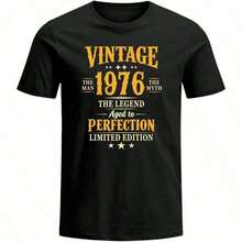 Cultura Maya 100% Algodón, Regalos Y2K para Mamá, Regalo de Cumpleaños 50º 60º para Mujer, Camiseta Vintage 1976 1966, Camiseta para Fiesta de Cumpleaños, Camisetas Gráficas de Manga Corta, Conjuntos Vintage, Ropa de Mujer Vintage, Camiseta Y2K de Algodón - Negro 4 - Ver 1