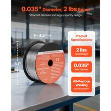 Flux Core MIG Welding Wire, E71T-GS 0.035-Inch 2 LBS, Gasless Mild Steel Welding Wire With Low Spatter For All Position Arc Welding, Self-Shielded For Outdoor Use (Pack Of 3 Rolls) - E71T-GS 0.035-inch 2 LBS, 3 Rolls - 查看 2