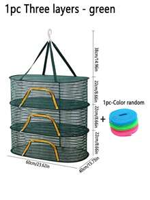 1pc,White/Black/Green,Foldable Food Drying Net Multi-Purpose Rack For Dried Fish, Vegetables, Herbs, And Jerky - Anti-Fly Cage With Fine Mesh Cover, UV-Resistant Material - Compact For Balcony, Deck, Or RV - Includes Removable Tray For Easy Cleaning - View 19