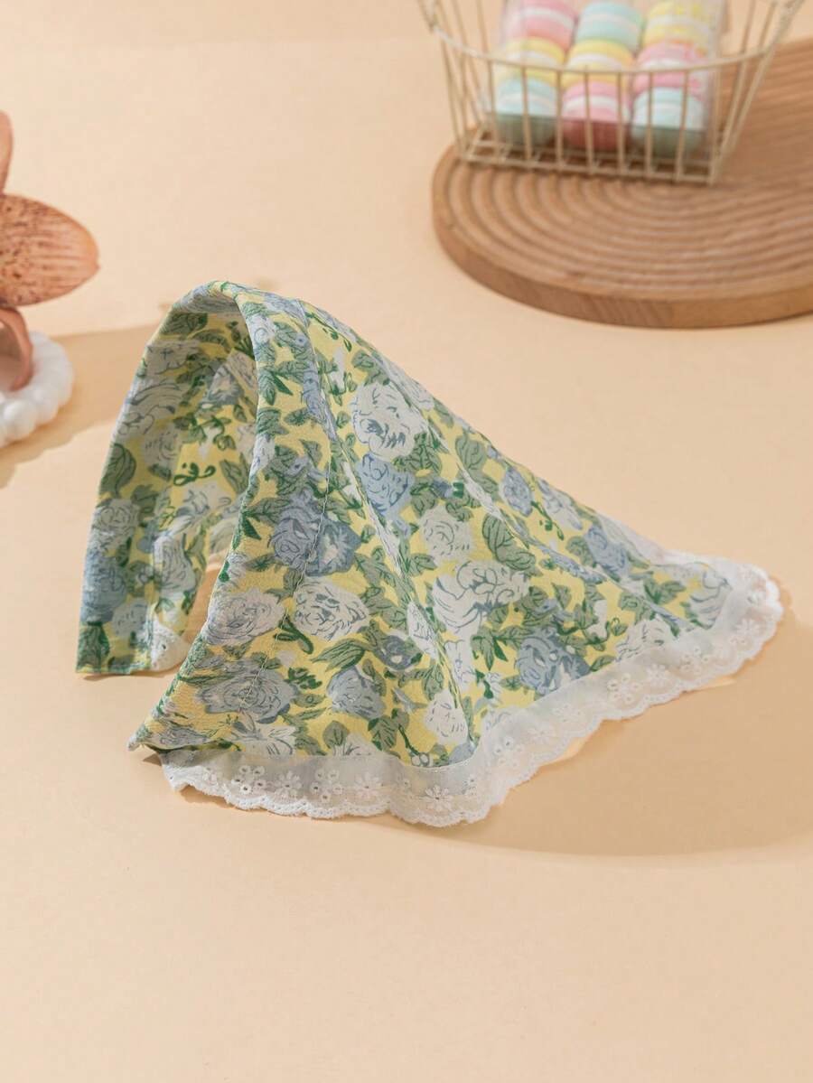 1件鄉村風草莓蕾絲髮箍與三角巾髮帶 - 彩色 - 查看 1