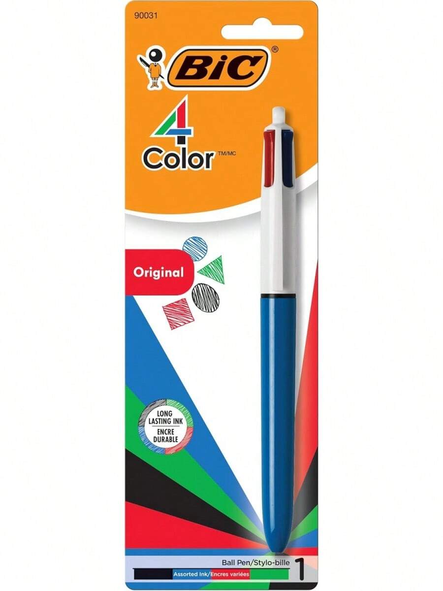 BIC 4-Color Retractable Ballpoint Pen With 1.0 Mm Medium Point, 1-Count In Assorted Ink Colors - Green - View 1