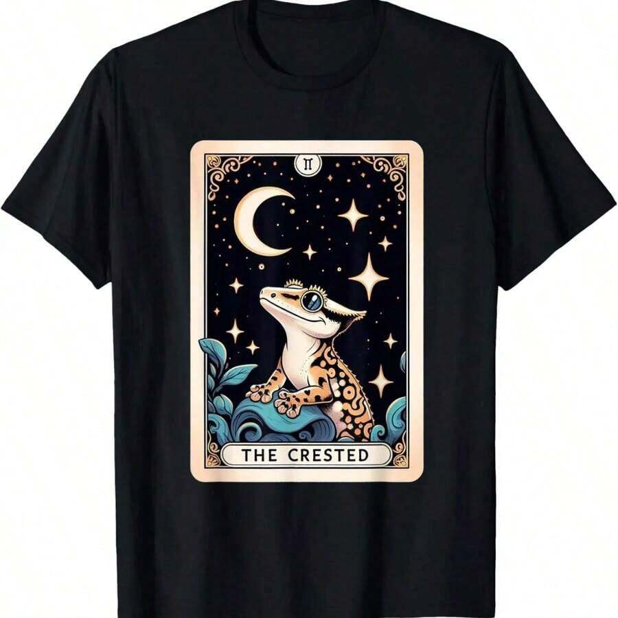 T-Shirt With Creepy Smile Design, Terrifying Eyes, Minimalist Dark Art, Vintage Style, Slightly Elegant, Breathable, Unisex, Fashionable - 黑色 5 - 查看 1