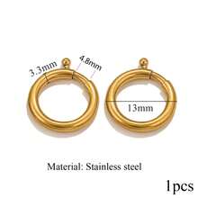 1pcsstainless Steel 18K Gold-Plated Charms-Fashionable Heart-Shaped, Oval, And Rectangular Jump Rings With Spring Clasps-DIY Jewelry-Making Supplies - Spring Buckle - View 23
