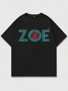[ flash oferta] Camisa Negra con Estilo de Zoe,Camiseta casual de cuello redondo y manga corta con estampado,adecuada para uso diario en primavera y verano,unisex playeras casuales de mujer - Estilo - Ver 8