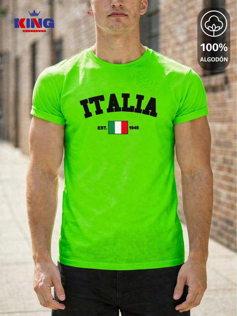 King T-shirt Men T-Shirts - Lime Green - View 1