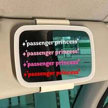 4pcs "Passenger Princess" Creative Funny Car Stickers - Asymmetric Star Theme Stickers Suitable For Exterior Accessories Like Rearview Mirror, Applicable To Car Interior Plastic/Glass/Metal Surfaces - Multicolor - View 2