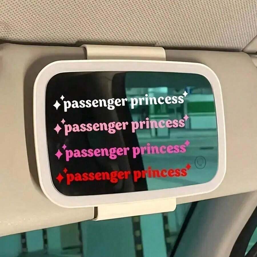 4pcs "Passenger Princess" Creative Funny Car Stickers - Asymmetric Star Theme Stickers Suitable For Exterior Accessories Like Rearview Mirror, Applicable To Car Interior Plastic/Glass/Metal Surfaces