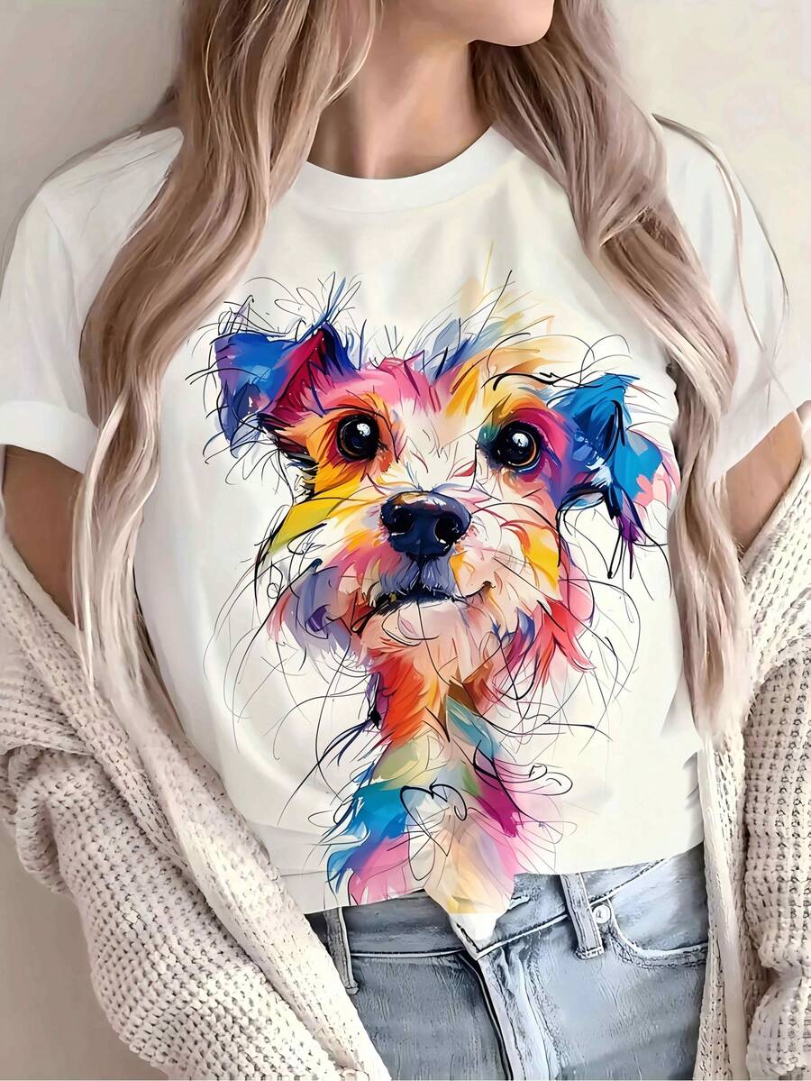 Camiseta de mujer para primavera y verano - Blanco - Ver 1