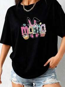 70% de descuento Camiseta de mujer de manga corta, Conejito de Pascua - Multicolor - Ver 2