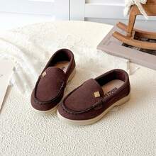 Mocassins de Dirigir Novos para Bebê Primavera/Outono, Sapatos de Couro com Sola Macia Antiderrapante Slip-On para Meninos e Meninas, Mocassins de Dirigir Retrô Marrom Escuro para Crianças, Design Slip-On para Fácil Colocar/Tirar, Sola Macia Antiderrapante com Absorção de Choque, Amigável à Pele Sem Atrito, Versátil e Resistente a Sujeira para Escola e Uso Diário - Castanho - Visão 6