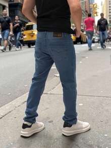 Men's Slim Fit Denim Jeans With Elastane And Lycra - 阿祖爾日報 - 查看 4