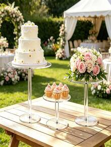 Khay đựng bánh acrylic tròn trong suốt, khay đựng cupcake trong suốt, kệ trưng bày bánh ngọt, cupcake, bánh ngọt, kẹo cho bàn tráng miệng, tiệc sinh nhật, đám cưới và sự kiện - trong suốt - Xem 4