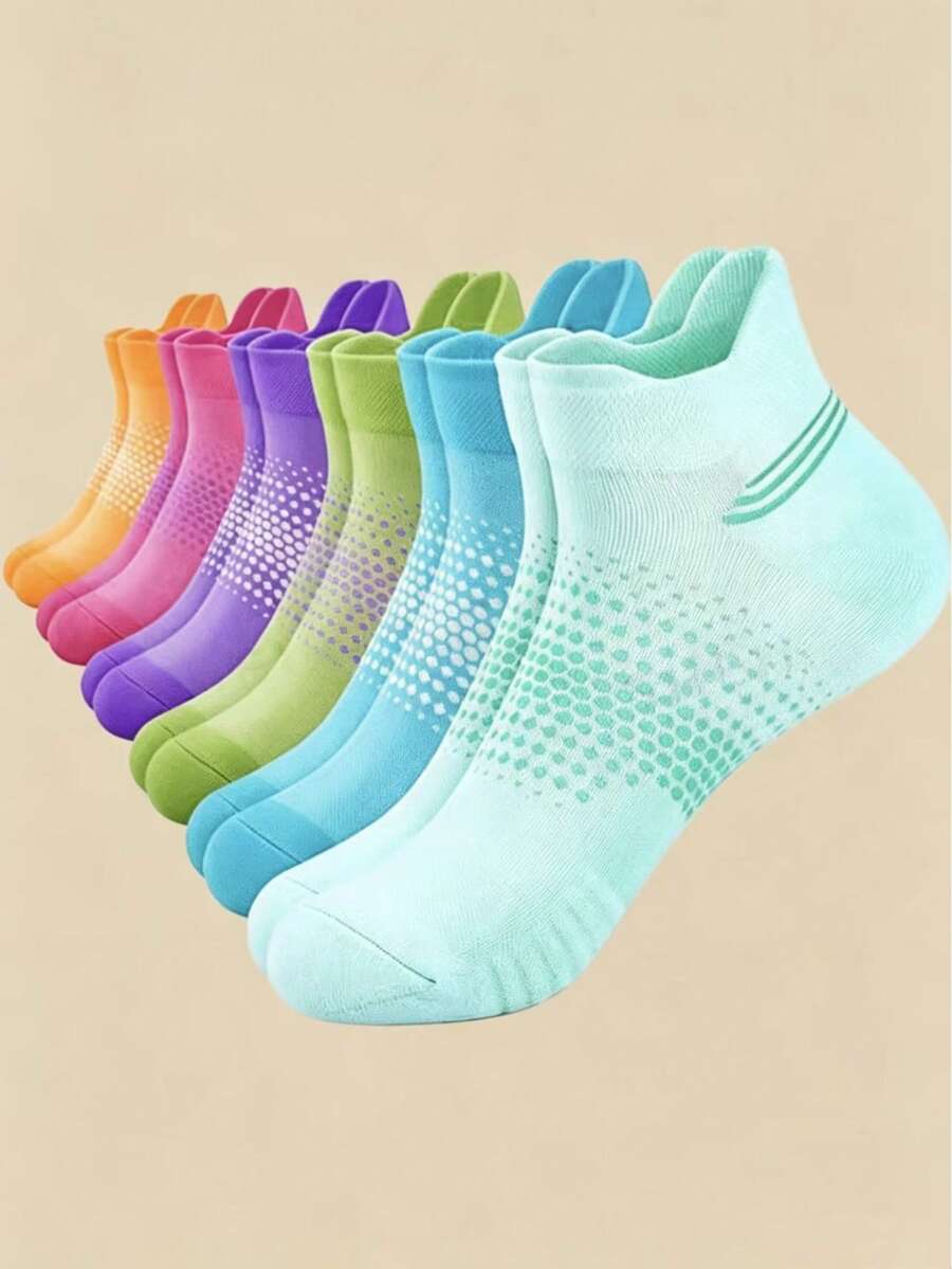3/5/6/10 Pairs Casual Sports Socks, Comfortable & Soft, Spring/Summer Style - Multicolor - View 1
