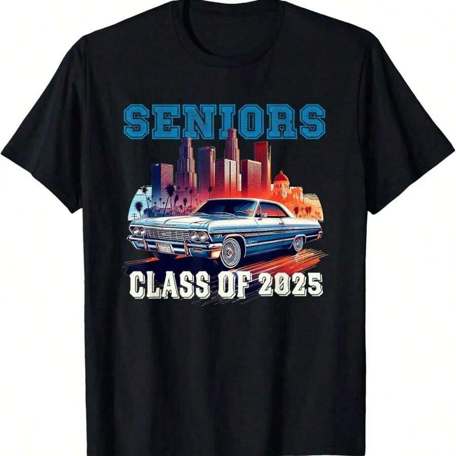 Camisetas de Algodón de Lujo con Estampado Gráfico de la Clase de 2026 para Hombre y Mujer, Manga Corta, Ropa de Moda Urbana de Verano - Negro 5 - Ver 1
