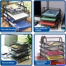 4-Tier Metal Mesh Desk Organizer Tray, Stackable And Rollable File And Document Organizer Pallets For Office, Home, School - View 6