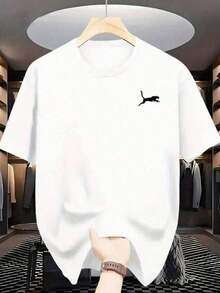 playeras de hombre Manga corta 100% algodón puro 200 gramos de peso ropa de hombre Sudaderas deportivas al aire libre de moda casual gym regalos para hombre día  padre Playa Ligero y transpirable  Estampado popular - Blanco - Ver 6