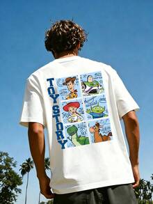 Disney Toy Story Squad Tee, Character Grid Print & "Toy Story" Text, Hand-Drawn Style, Unisex Fan Favorite Tee. - 白色 - 查看 1