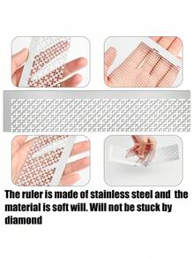 2/6 Pieces Diamond Drawing Ruler Stainless Steel Diamond Mesh Ruler 5D Diamond Drawing Ruler Tool DIY Drawing Ruler Belt 1020 240 520 Blank Mesh Diamond Painting Repair Tool Suitable For DIY Art Crafts - Sets - View 7