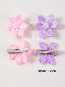 16pcs/Set Colorful Pearl Flower Hair Clips, Hair Accessories For Girls, Beach Travel Photography Decor, DIY Hair Clips For Bangs Back To School - Multicolor - View 6