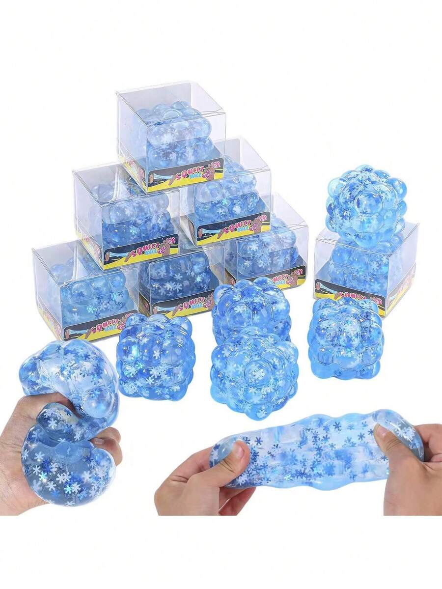 Snowflake Cube Slow Rebound Squeeze Toy, Supports Random Squeezing To Relieve Stress, Portable For Office, Home And School, Cute Decoration, Suitable For Party, Birthday And Holiday Gifts - Multicolor - View 1