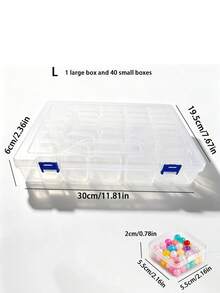 40/24/14pcs Small Boxes + 1pc Large Box - Plastic Storage Boxes, Containing Multiple Small Containers, Suitable For Storing Jewelry, Beads And Accessories. Rectangular Design, Made Of Durable Plastic Material, Convenient For Jewelry Organization. - Multicolor - View 10