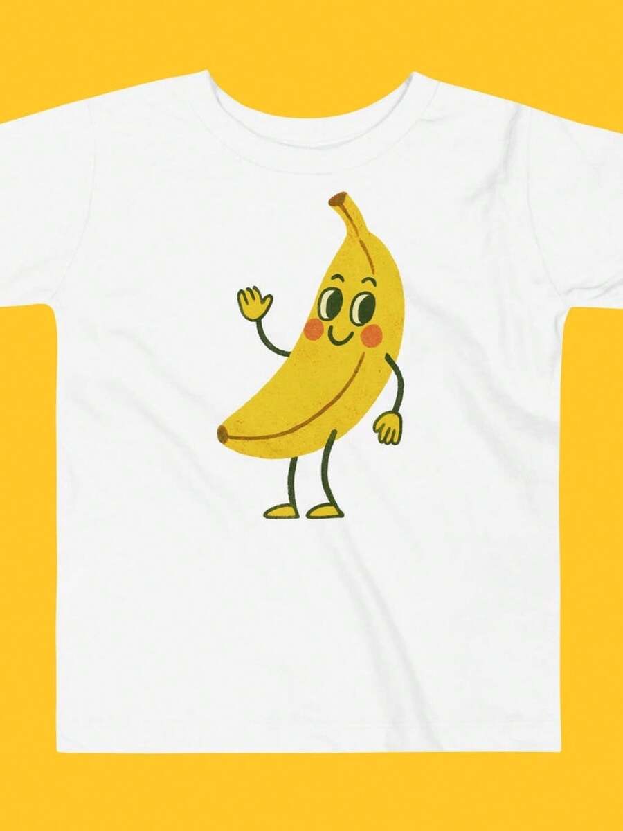 Camiseta Infantil de Plátano – Camiseta con Personaje de Fruta Retro – Camiseta Divertida para Niños, Tops de Verano Suaves al Tacto y Amigables con la Piel, Conjuntos de Moda de Corte Moderadamente Holgado, Ropa Femenina de Moda Urbana Popular, Uso Diario en Múltiples Ocasiones, Tops Lavables y No Deformables, Esenciales Frescos y Elegantes para Mujer en Primavera y Verano - Blanco - Ver 1