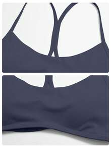 MFVIM Women's New Yoga Bra Top, Criss-Cross Back Sports Bra For Running, Fitness, Yoga, Soft & Skin-Friendly Fabric, Versatile For Commuting, Outdoor, Jogging, Cycling, Yoga, Suitable For Women's Fitness Wear - Dusty Blue - View 11