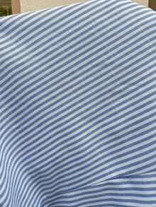 Vestido mini de verano casual y de vacaciones para mujer con estampado de rayas y contraste de color con nudo sin mangas - Azul y blanco - Ver 9