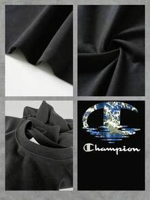 El estampado muestra una gran letra con efecto de reflejo sobre el agua y textura azul con matices dorados que evoca la fuerza y serenidad del océano bajo la luz del sol camiseta de mujer  suave transpirable cómoda para uso diario - Negro - Ver 4