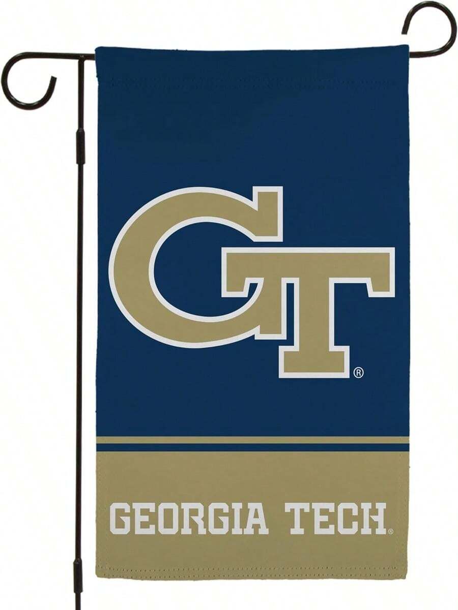 Georgia Tech Yellow Jackets Printed Double-Sided Garden Flag 12 X 18 - Licensed - Indoor And Outdoor - Hanging Graduation Decoration - Flag Only - A - Xem 1