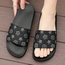 Men's Slippers, Versatile Beach Sandals, Fashion Casual Soft Bottom Non-Slip Flip Flops, EVA Material Open Toe Soft Bottom Breathable Comfortable House Slippers, Black Casual Slippers Suitable For Daily Wear, Indoor And Outdoor Universal Essential Slippers - Black - View 9